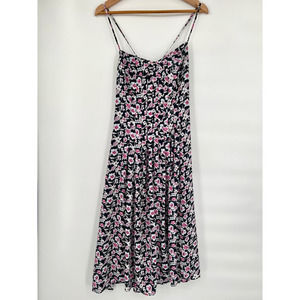 Banana‎ Republic Women's Sundress Multicolor Floral Lined Midi V Neck Casual 6